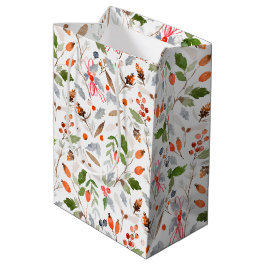 Bolsa De Regalo Mediana Winter Botanical Berries & Foliage Holiday