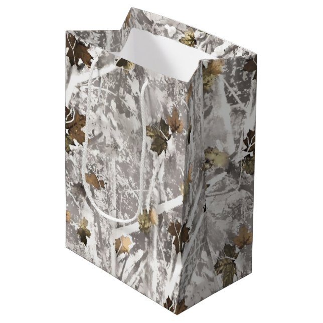 Bolsa De Regalo Mediana Winter Hunting Camouflage Look (Angulo Anverso)