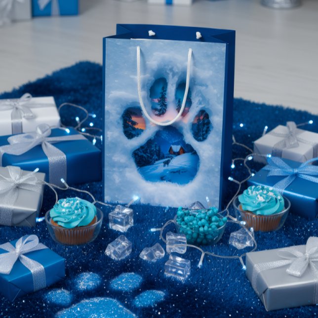 Bolsa De Regalo Mediana Winter Paw Print Tote Bag  (Subido por el creador)