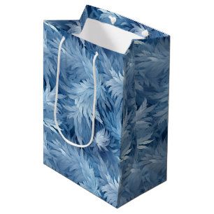 Bolsa De Regalo Mediana Winter Wonderland Patrón de heladas azules