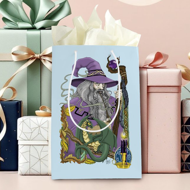 Bolsa De Regalo Mediana Wizard Dragon Fantasy Purple (Subido por el creador)