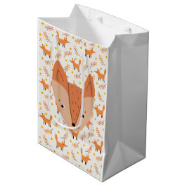 Bolsa De Regalo Mediana Woodland Animals Boho Design Fox