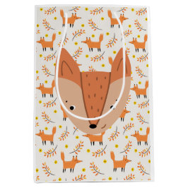 Bolsa De Regalo Mediana Woodland Animals Boho Design Fox