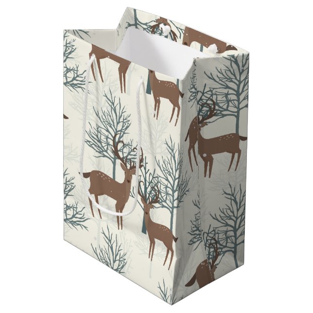 Bolsa De Regalo Mediana Woodland Deer (Angulo Anverso)