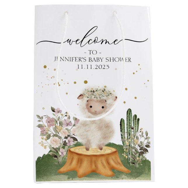 Bolsa De Regalo Mediana Woodland Sheep Pastel Earth Tone gifts (Anverso)