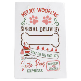 Bolsa De Regalo Mediana Woofmas Santa Paws Express