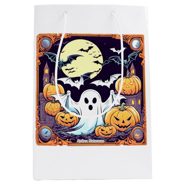 Bolsa De Regalo Mediana Wow Halloween Thrill (Anverso)