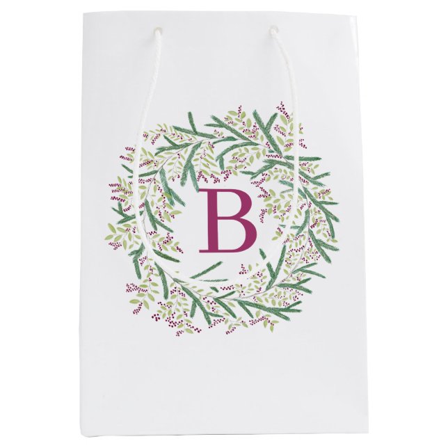 Bolsa De Regalo Mediana Wreath con monograma (Anverso)