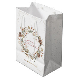 Bolsa De Regalo Mediana Wreath, Navidades minimalistas