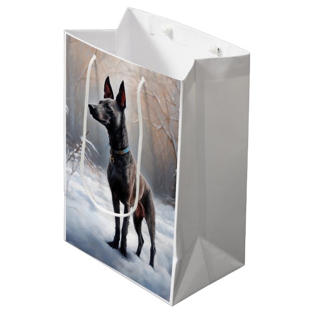 Bolsa De Regalo Mediana Xoloitzcuintli Deja Que Nieva Navidades (Angulo Anverso)