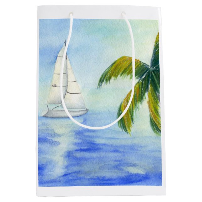 Bolsa De Regalo Mediana Yate en el mar Palma (Anverso)