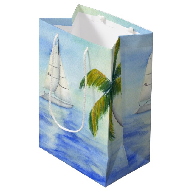 Bolsa De Regalo Mediana Yate en el mar Palma en un día soleado (Angulo Anverso)