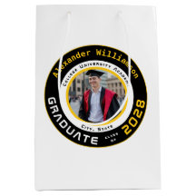 Yellow Black White Graduation Photo