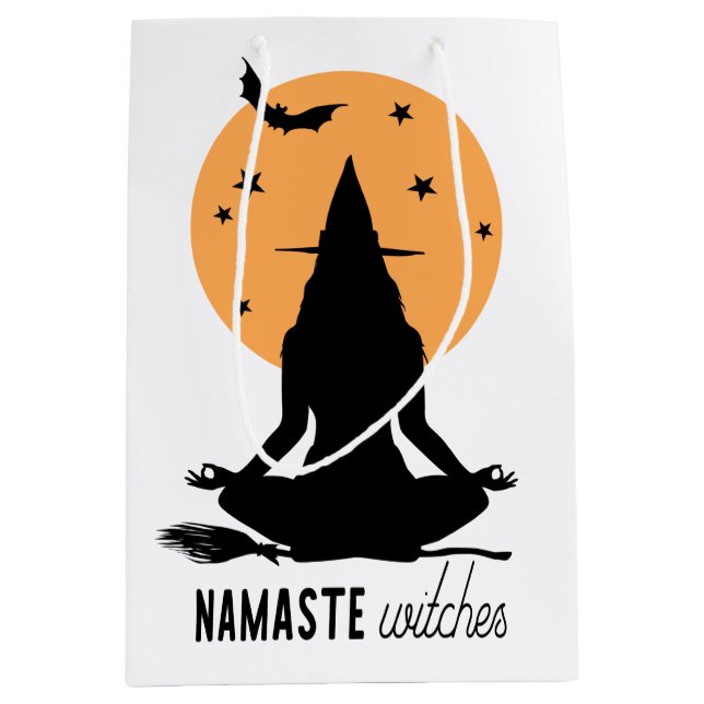 Bolsa De Regalo Mediana Yoga contemporáneo de Halloween (Anverso)