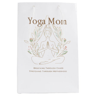 Bolsa De Regalo Mediana Yoga Mamá Respirando a Través de la Maternidad