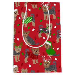 Bolsa De Regalo Mediana Yorkie Navidades Yorkshire Terrier Dog