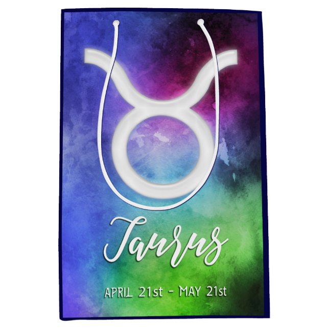 Bolsa De Regalo Mediana Zodiac: Fechas de Taurus (Anverso)