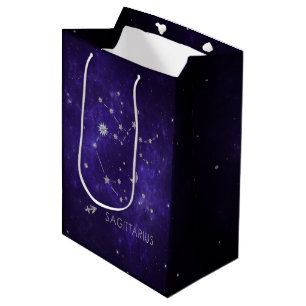 Bolsa De Regalo Mediana Zodiac Purple Sagittarius Horoscopio astrológico
