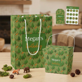 Bolsa De Regalo Mediana Zorro Lindo Nombre Personalizado