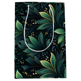Bolsa de regalo medio de hojas verdes y azules pro