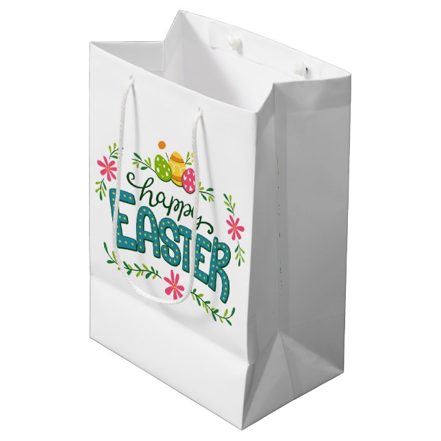 Bolsa de regalo medio de huevos de Pascua feliz y  (Angulo Anverso)