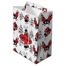 Bolsa De Regalo Medio Y Ladybug Whimsical Y Swirls