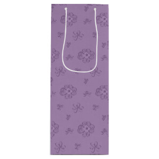 Bolsa de regalo morada de trébol de cuatro hojas