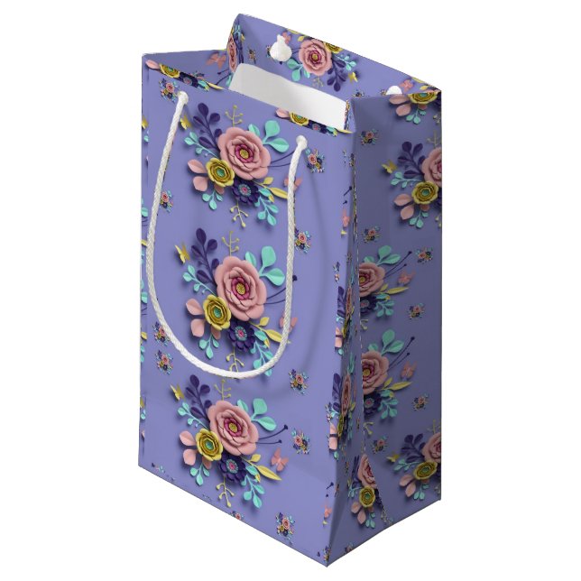 Bolsa de regalo Morado Floral (Angulo Anverso)