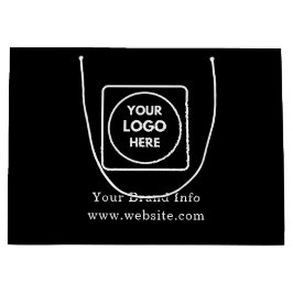 Bolsa de regalo negra | Bolsa grande con logotipo 