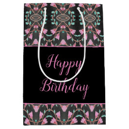 Bolsa de regalo negra con acento Verde azulado y r