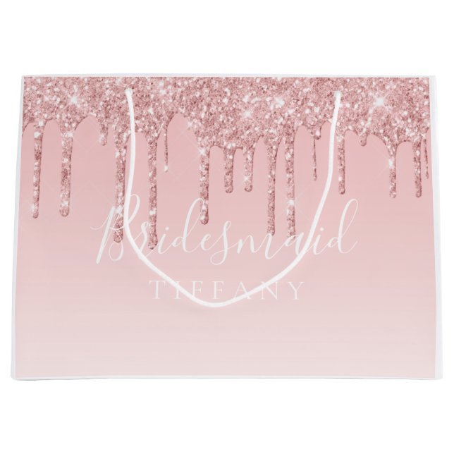 Bolsa de regalo - Novia de Purpurina Rosa (Anverso)