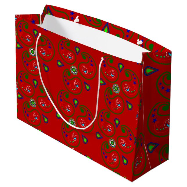 Bolsa de regalo Paisley para los grandes Navidades (Angulo reverso)