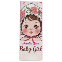 Bolsa de regalo para baby shower rosa con flores d