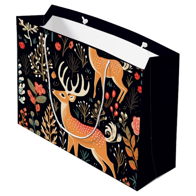 Bolsa de regalo para ciervos caprichosos - grande (Angulo reverso)