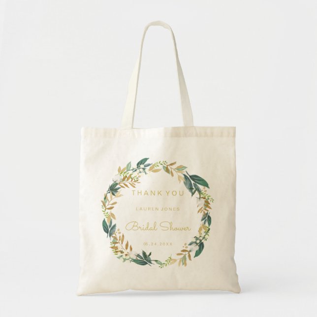 Bolsa de regalo para ducha de novia con corona flo (Frente)
