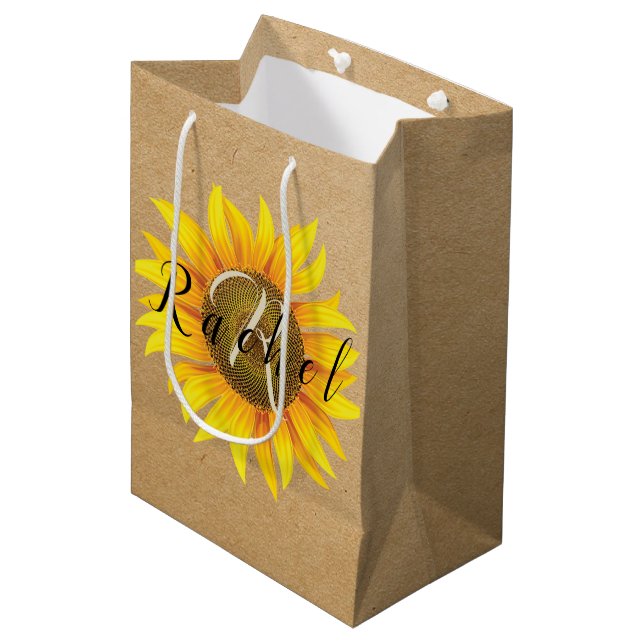 Bolsa de regalo para el medio girasol personalizad (Angulo Anverso)