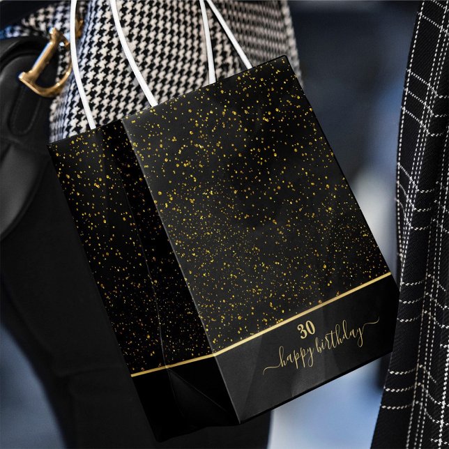 Bolsa de regalo para el purpurina de oro negro de  (Subido por el creador)