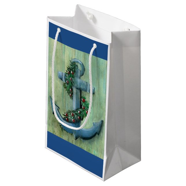 Bolsa de regalo para feriados de Anchor y Garland (Angulo Anverso)