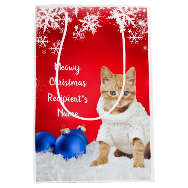Bolsa de regalo para gato de Navidades personaliza (Anverso)