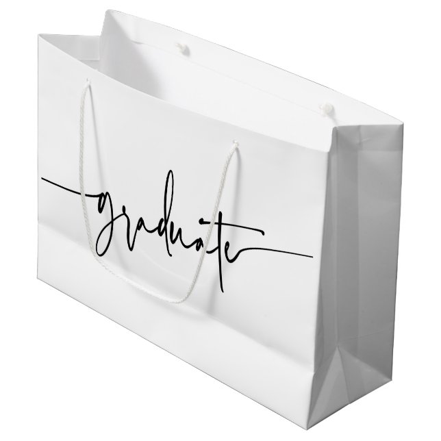 Bolsa de regalo para graduados blancos negros con  (Angulo Anverso)