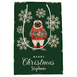 Bolsa de regalo para los Navidades verdes de Pug D