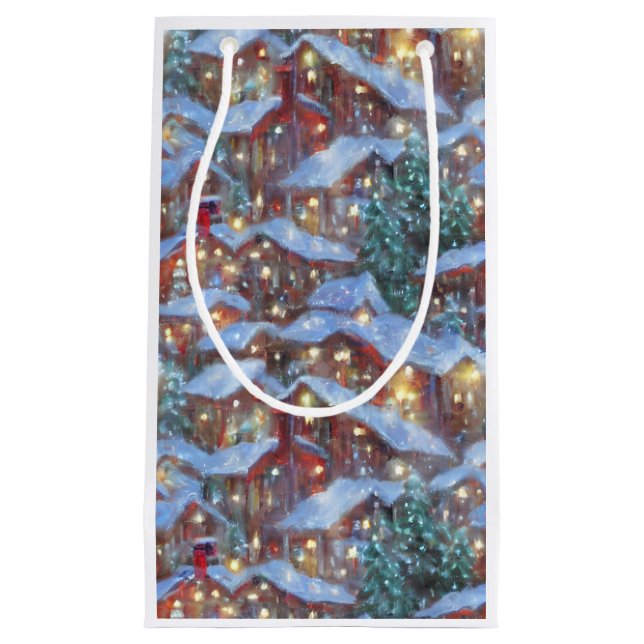 Bolsa de regalo para Navidades de aldeas de época (Anverso)