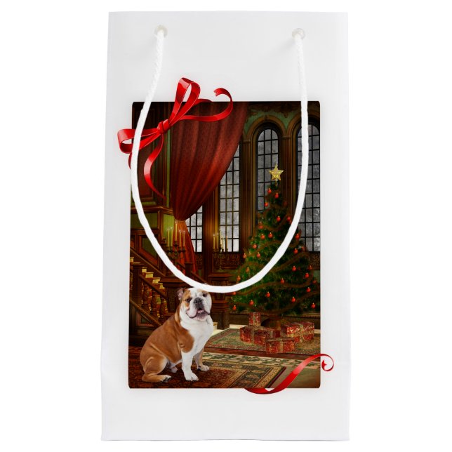 Bolsa de regalo para Navidades de bulldog (Anverso)