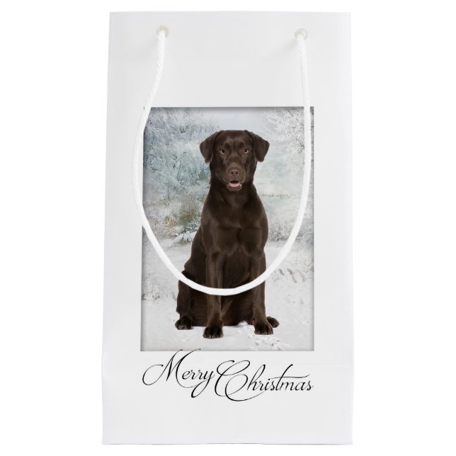 Bolsa de regalo para Navidades de Chocolate Lab (Anverso)