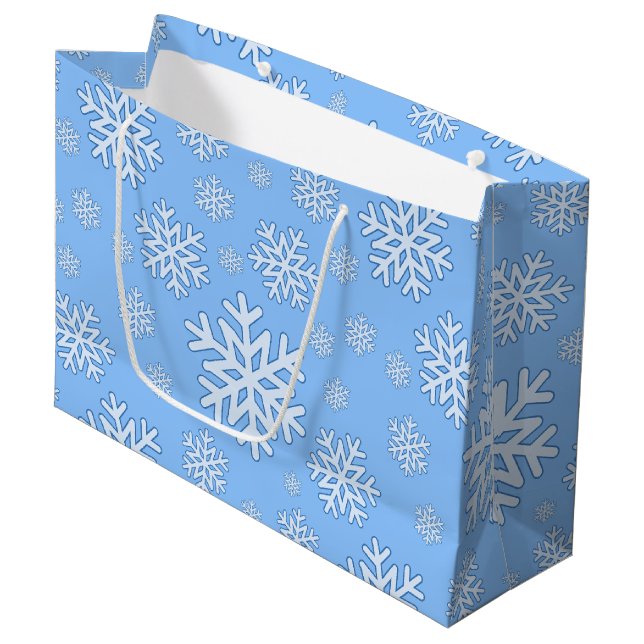 Bolsa de regalo para Navidades de copos de nieve (Angulo Anverso)