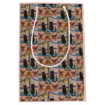 Bolsa de regalo para Navidades de gato negros