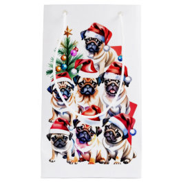 Bolsa de regalo para Navidades de la familia Pug