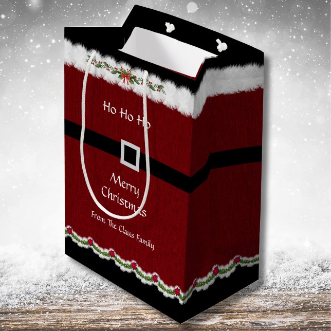 Bolsa de regalo para Navidades de la Red Santa Sui (Dress up your holiday presents with charming Santa Suit gift bags)