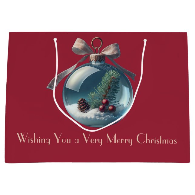 Bolsa de regalo para Navidades de ornamentos y vac (Anverso)