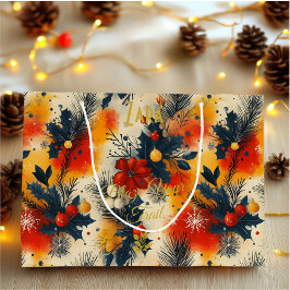Bolsa de regalo para Navidades de tonos cálidos co